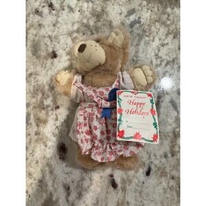 Wendy's Old Fashioned Hamburgers Furskins Bear Happy Holidays Plush Toy 1986 X1